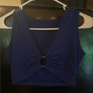 Elegant Blue Sleeveless Top